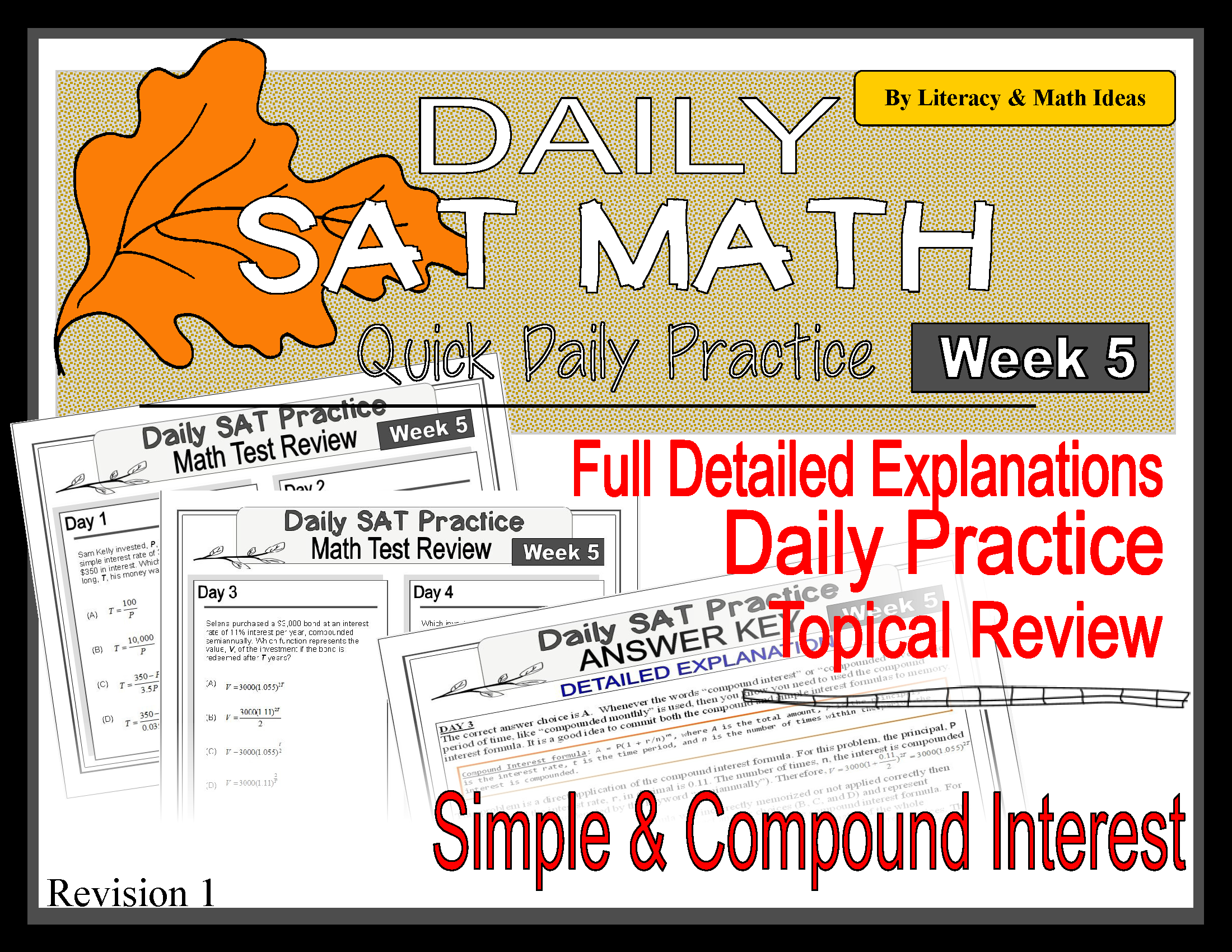 Sat Interest Problem Daily SAT Math Practice Week 5: Simple Interest Compound Interest ...