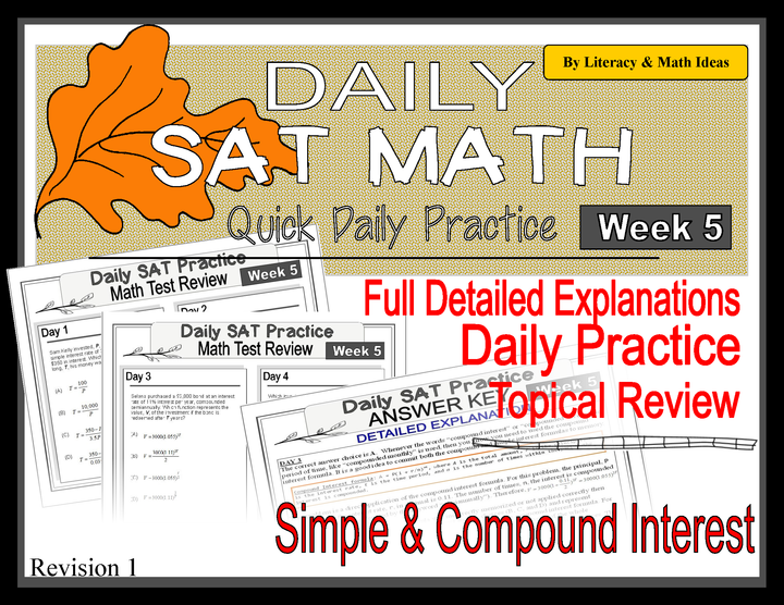 Daily SAT Math Practice Week 5: Simple Interest Compound Interest