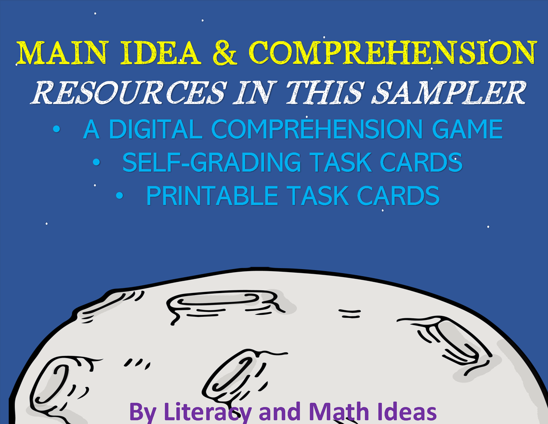 Free Main Idea Game (Digital & Animated) + Self-Grading & Printable Task Cards