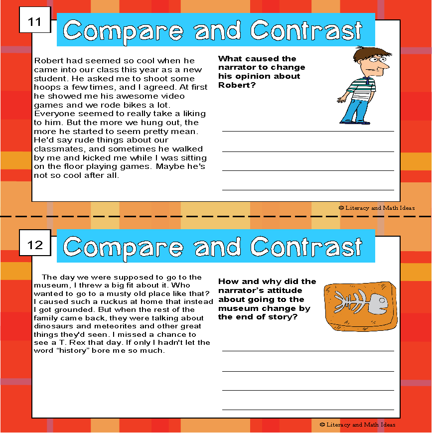 Compare and Contrast Task Cards