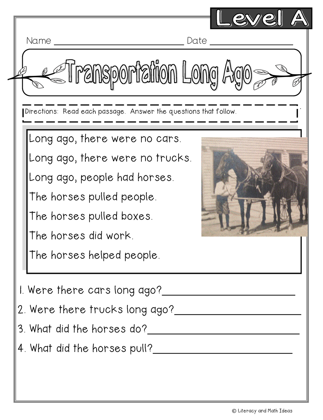 Guided Reading Nonfiction Passages Level A