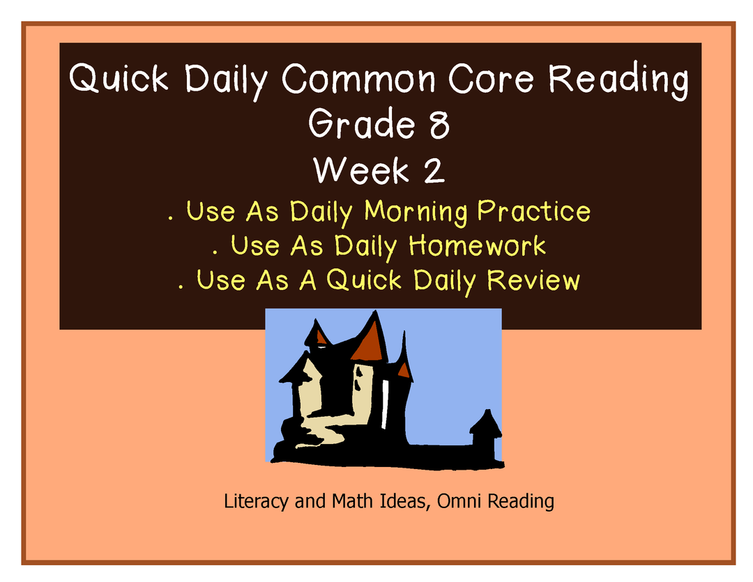 Grade 8 Daily Common Core Reading Practice Week 2