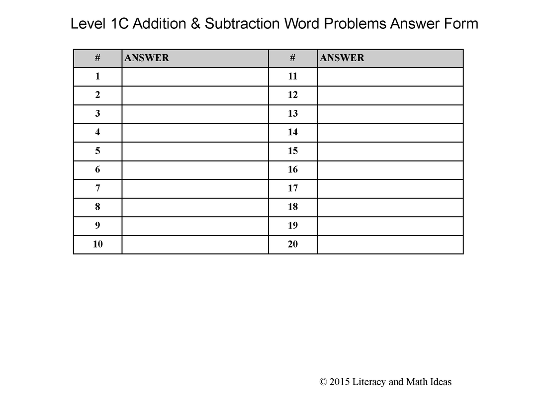 Guided Math (Addition and Subtraction Word Problem Bundle)