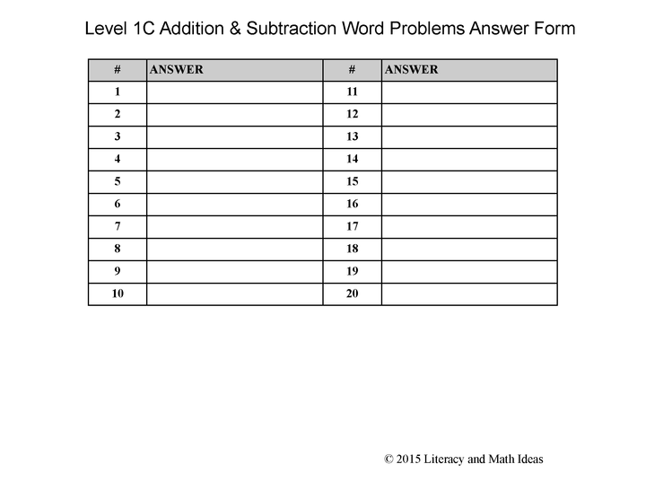 Guided Math (Addition and Subtraction Word Problem Bundle)