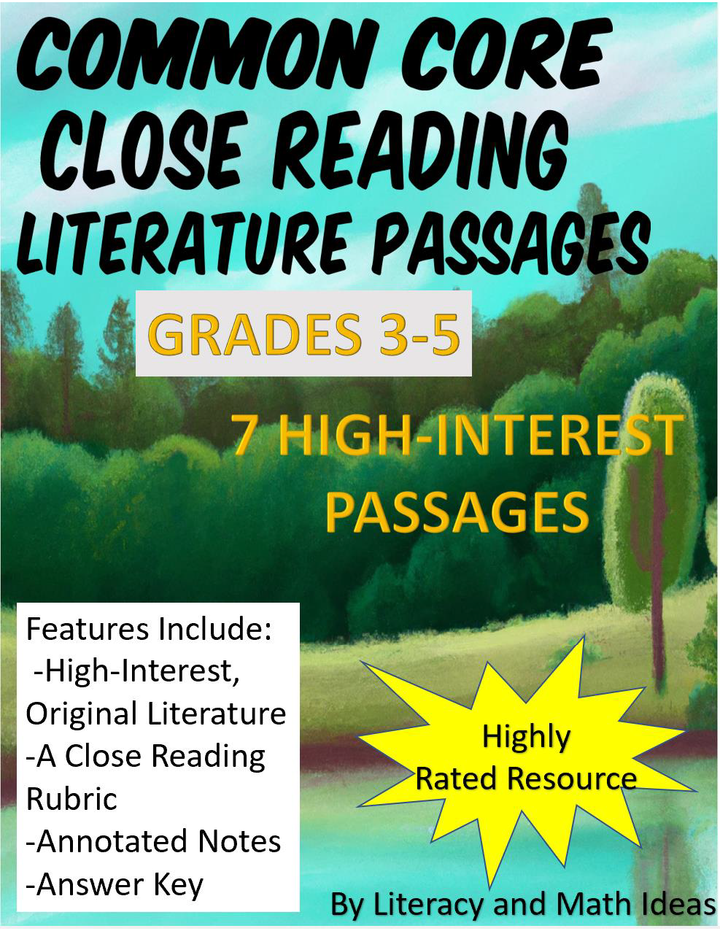Common Core Close Reading Practice (Grades 3-5)