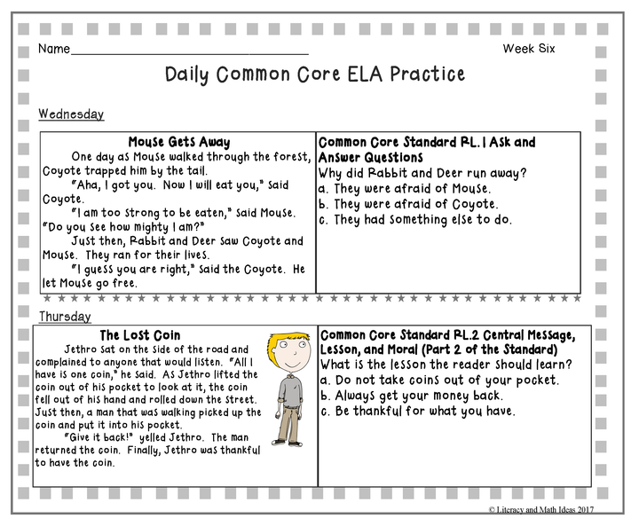 Grade 2 Daily Common Core Reading Practice Weeks 6-10