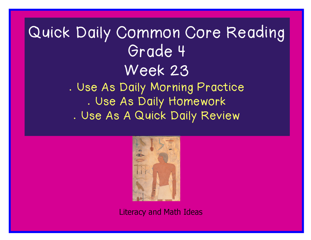 Grade 4 Daily Common Core Reading Practice Week 23