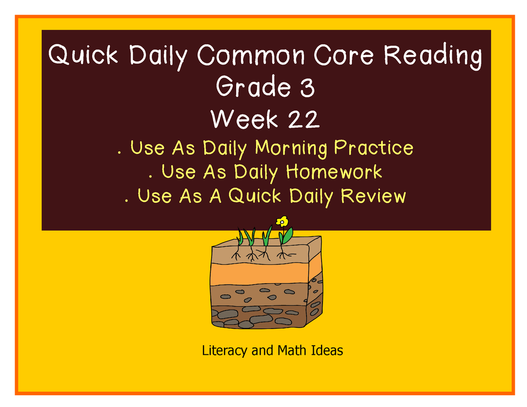 Grade 3 Daily Common Core Reading Practice Week 22