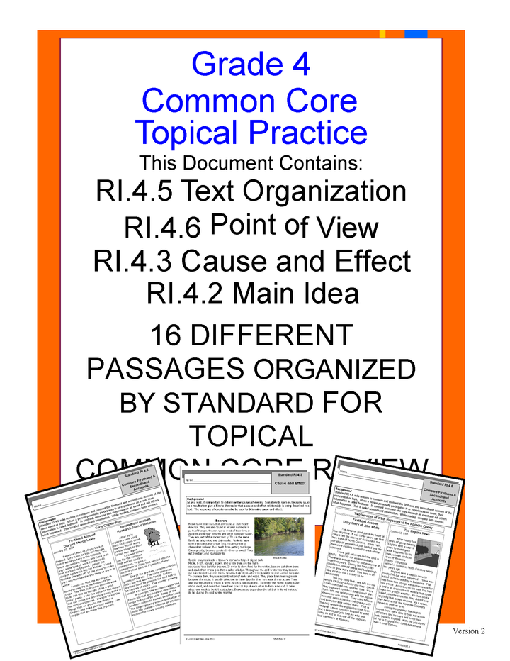 Topical Common Core Practice: Grade 4 Bundle 1