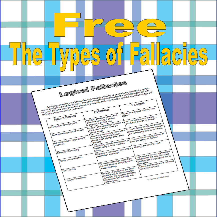 {Free} Types of Fallacies {Persuasive and Argument Writing} – Literacy ...
