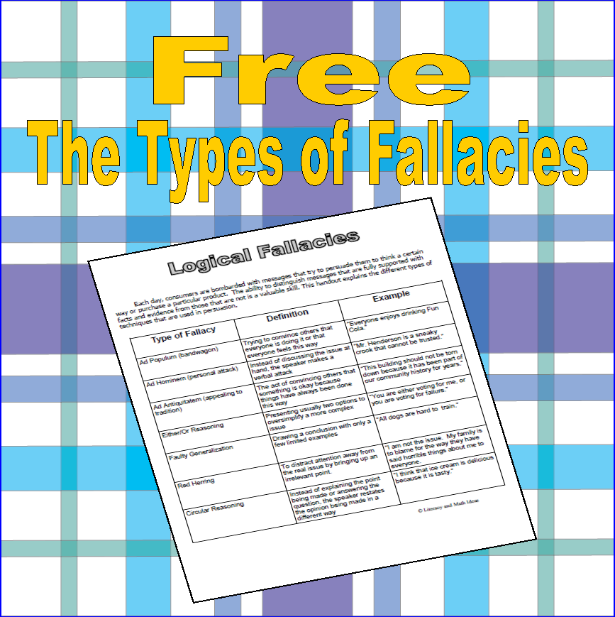 {Free} Types of Fallacies {Persuasive and Argument Writing}
