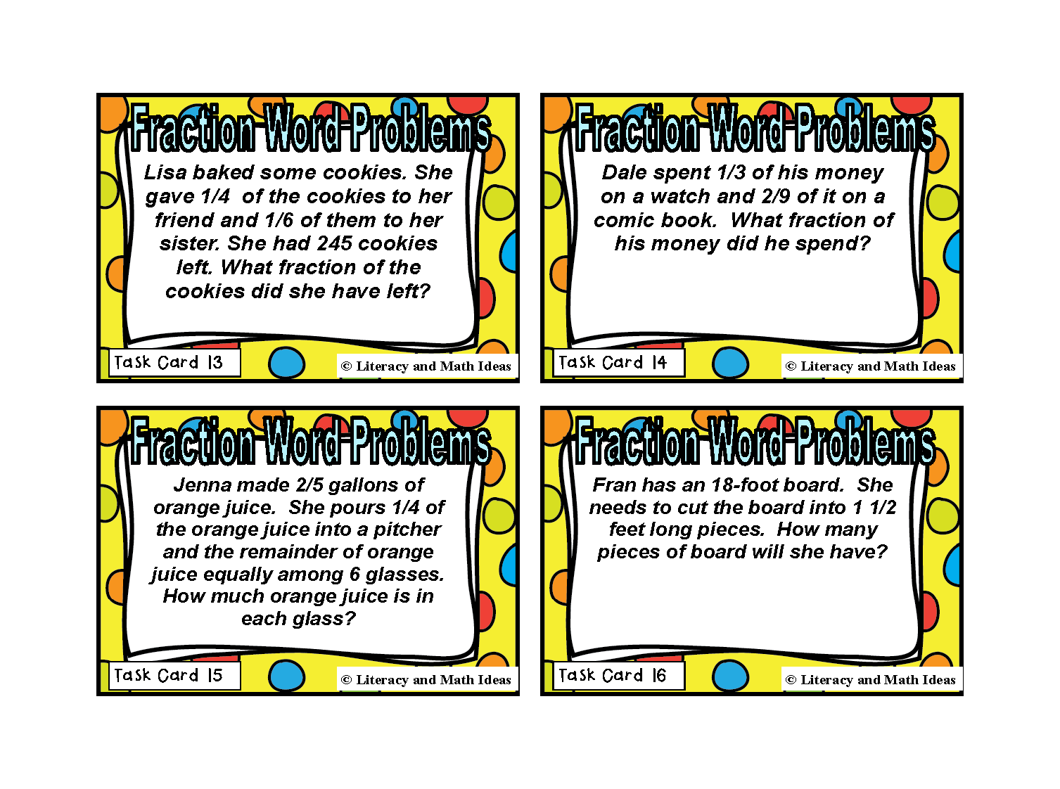 Multi Step Fraction Word Problems Literacy And Math Ideas multi-step-fraction-word-problems-literacy-and-math-ideas