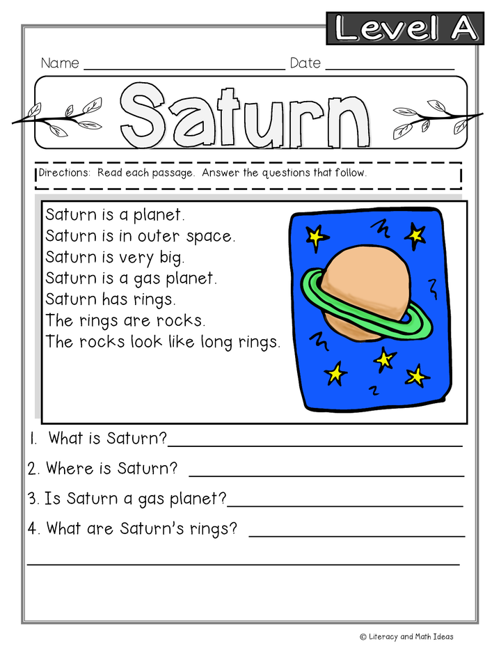 Guided Reading Nonfiction Passages Level A