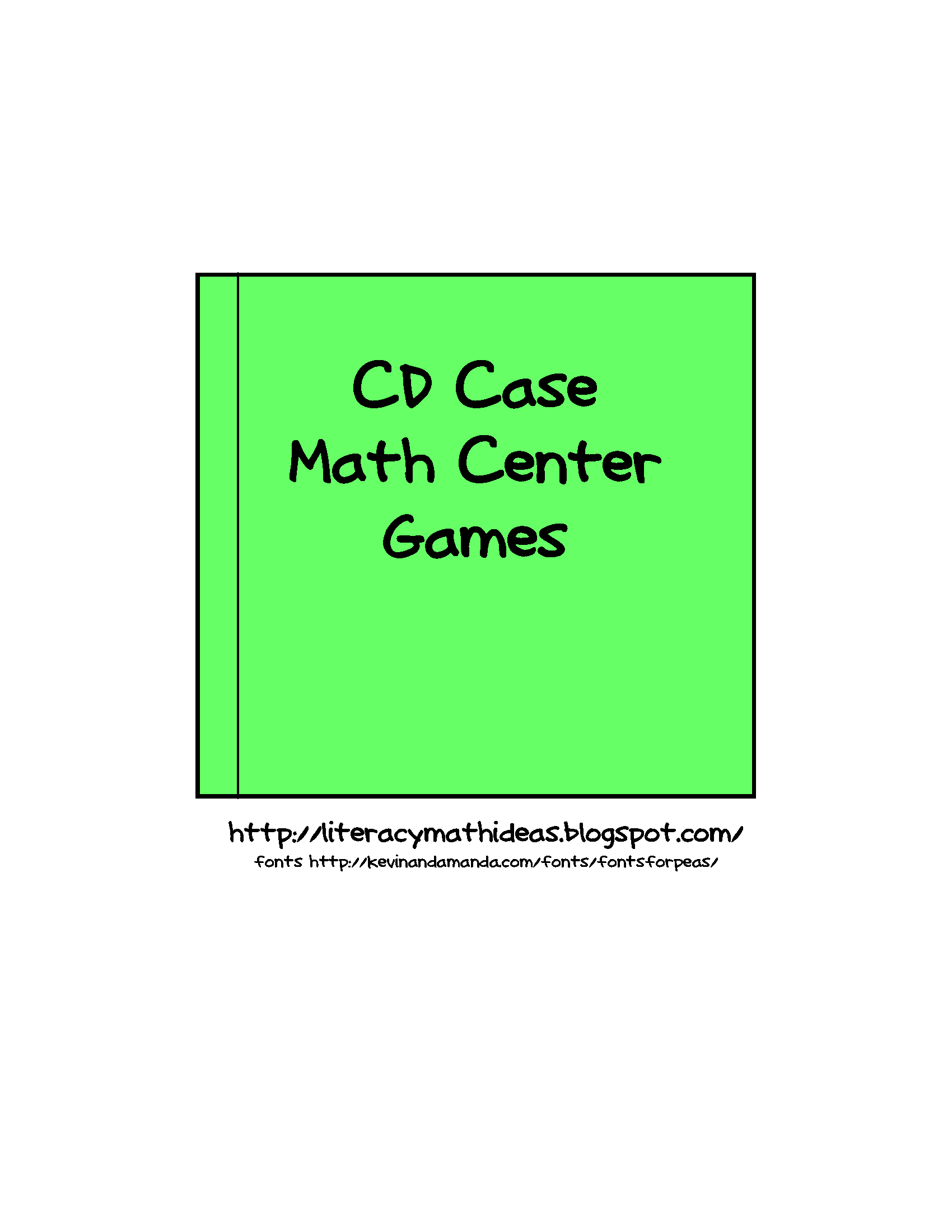Cd Rom Math Game CD Case Math Centers – Literacy and Math Ideas