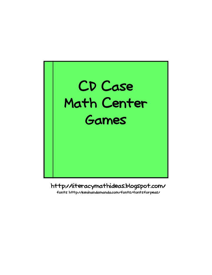 CD Case Math Centers