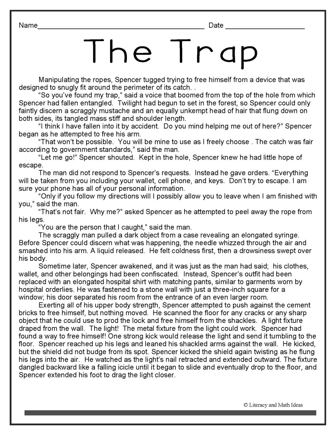 Middle School High-Interest Short Fiction: The Trap