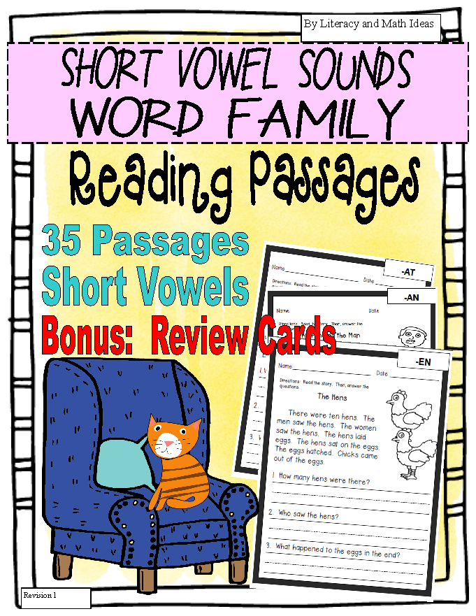 Short Vowel Sound Word Family Reading Passages (35 Passages)