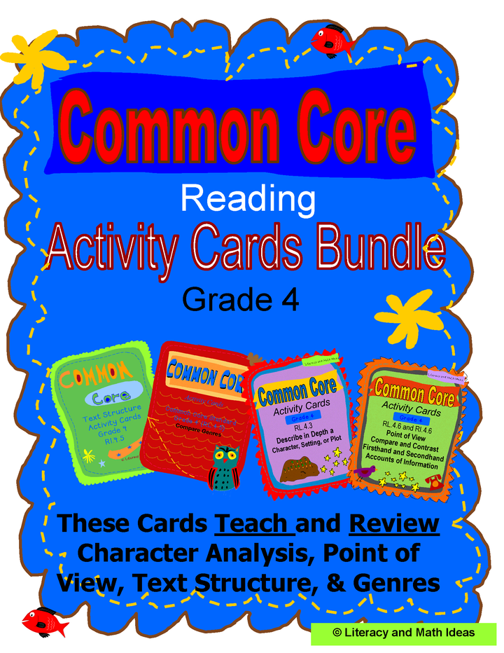 Grade 4 Common Core Reading Activity Cards Bundle