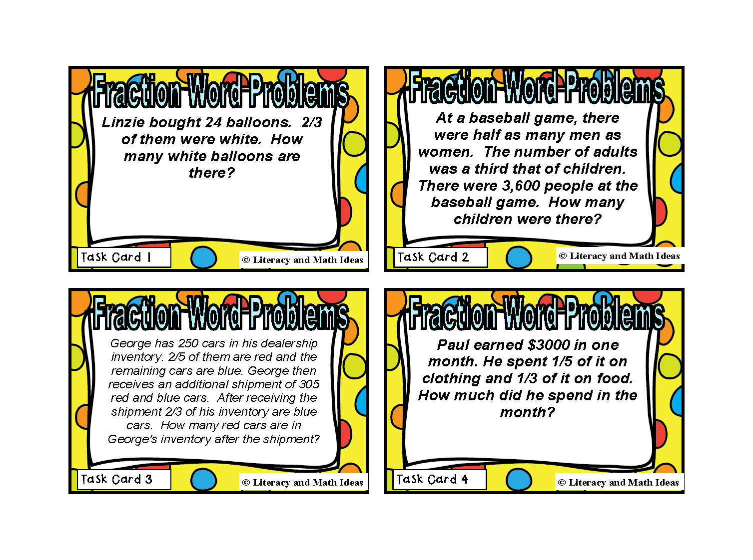 Multi Step Fraction Word Problems Literacy And Math Ideas multi-step-fraction-word-problems-literacy-and-math-ideas