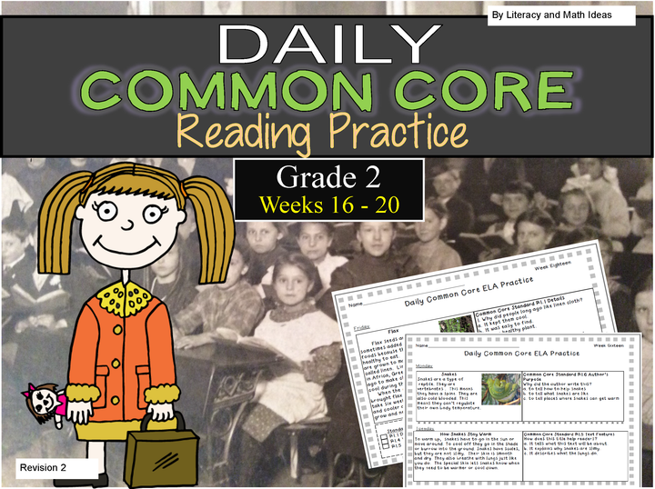 Grade 2 Daily Common Core Reading Practice Weeks 16-20