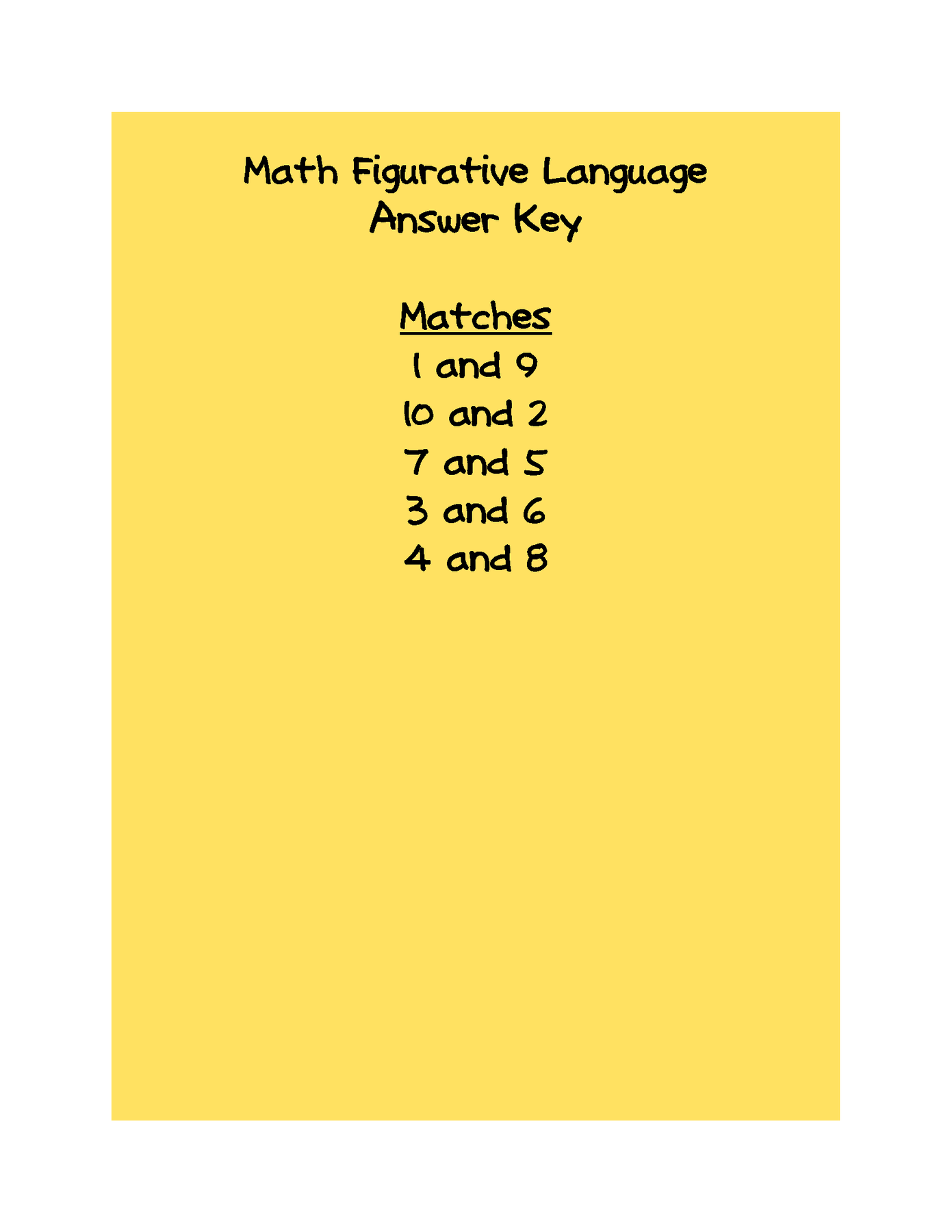Math Similes & Metaphors Plus Math Figurative Language Game – Literacy ...