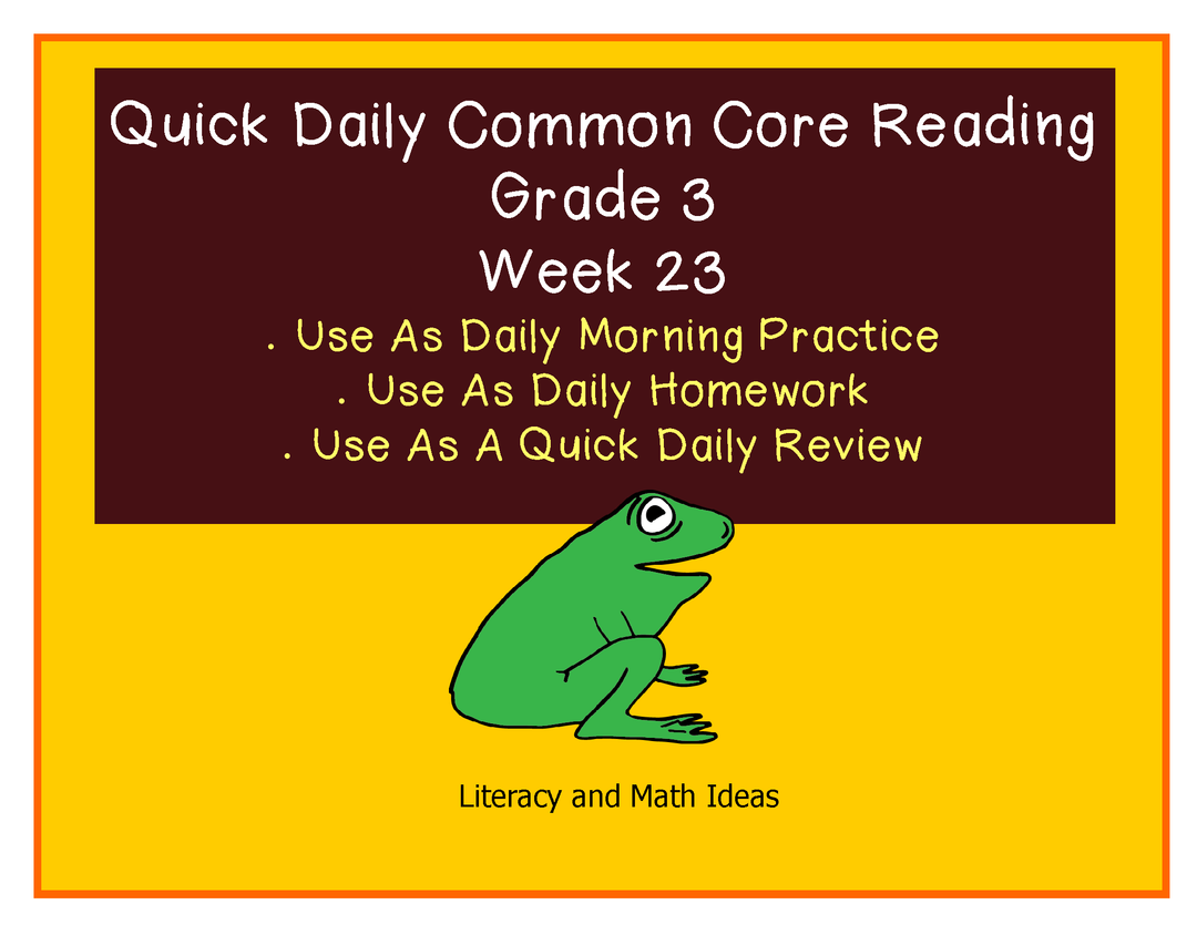 Grade 3 Daily Common Core Reading Practice Weeks 23