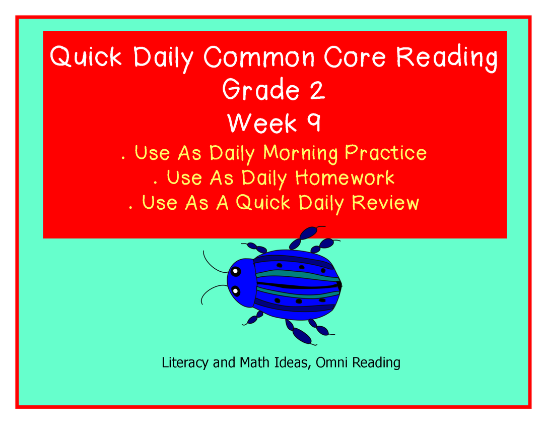 Grade 2 Daily Common Core Reading Practice Week 9