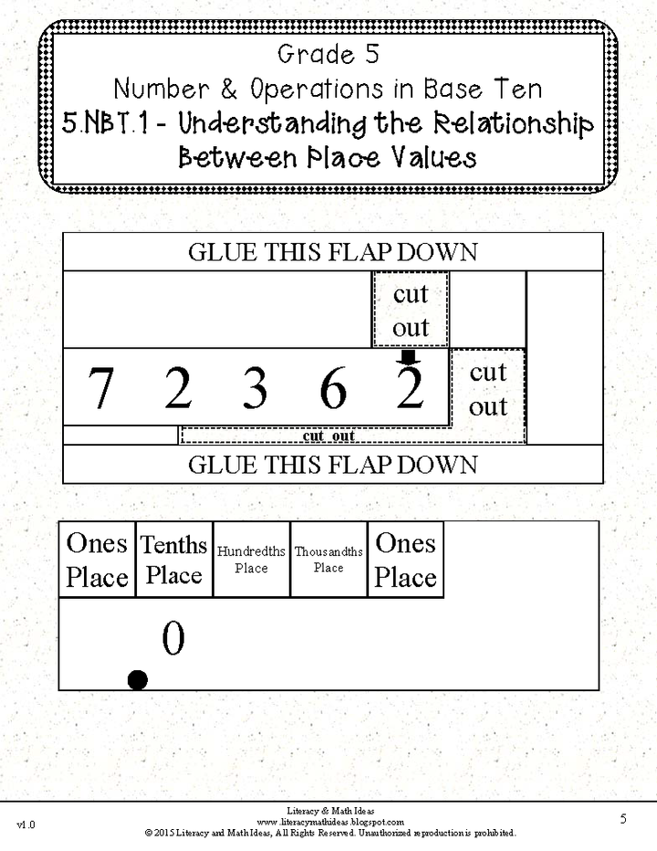 Grade 5 Common Core Interactive Notebook Number and Operations in Base Ten