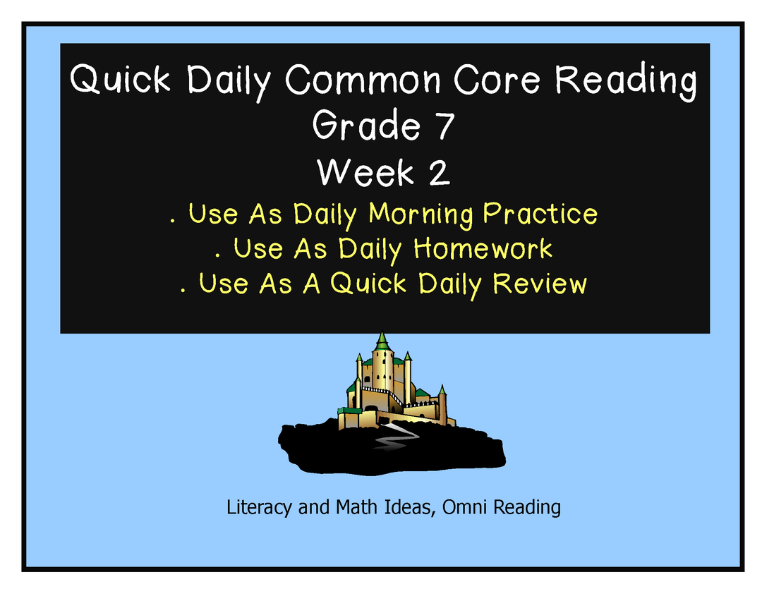 Grade 7 Daily Common Core Reading Practice Week 2
