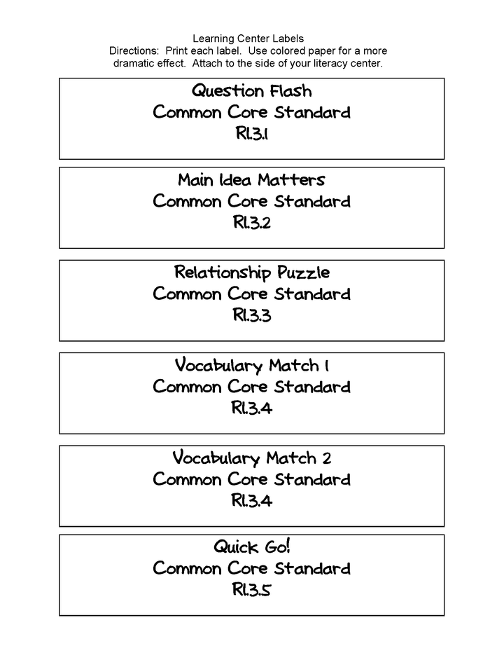 Common Core Centers for Every Informational Text Standard: Grade 3