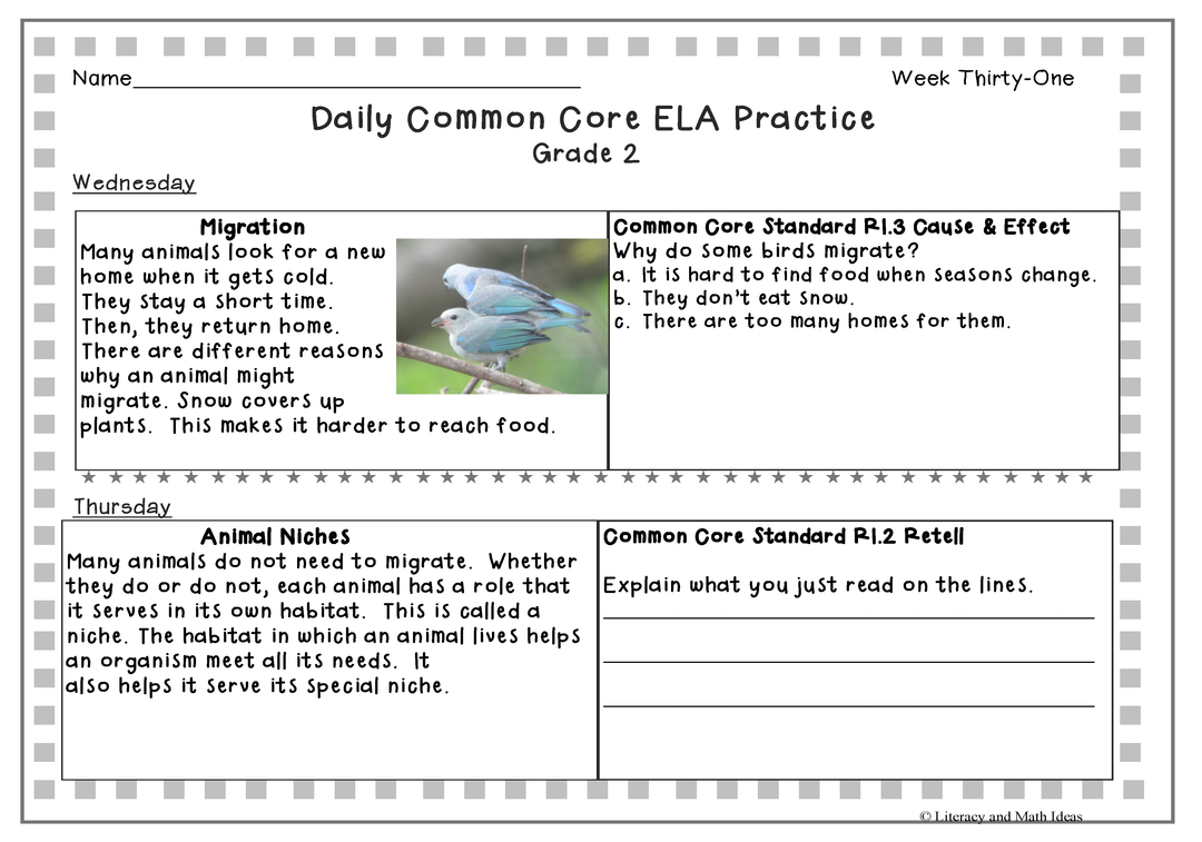 Grade 2 Daily Common Core (Weeks 31-35)