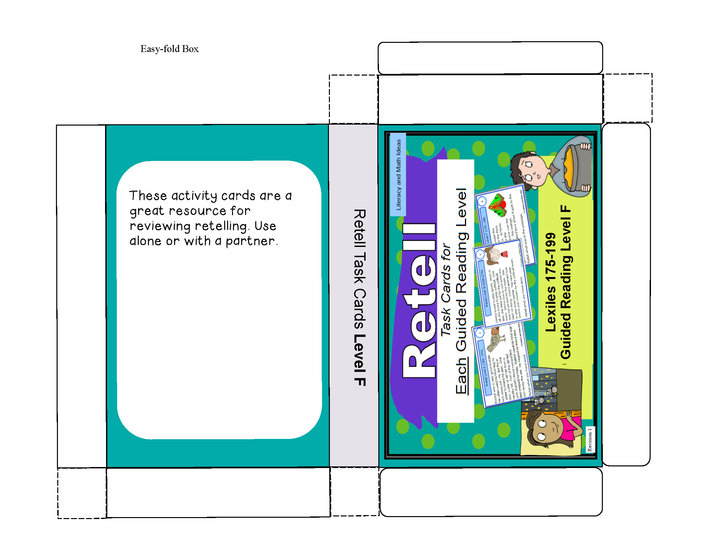 Retell Task Cards for Reading Levels (Levels E,F,G,H, and I)