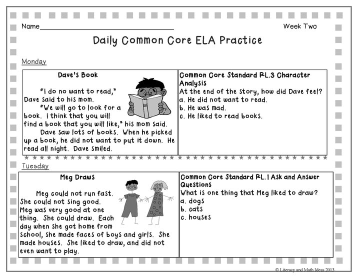 Grade 2 Daily Common Core Reading Practice Weeks 1-5