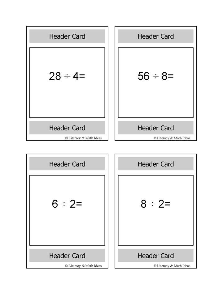 {FREE} Division Strategies Playing Cards
