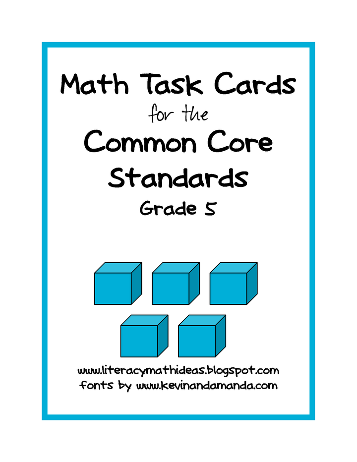Common Core Standards Math Task Cards: Grade 5