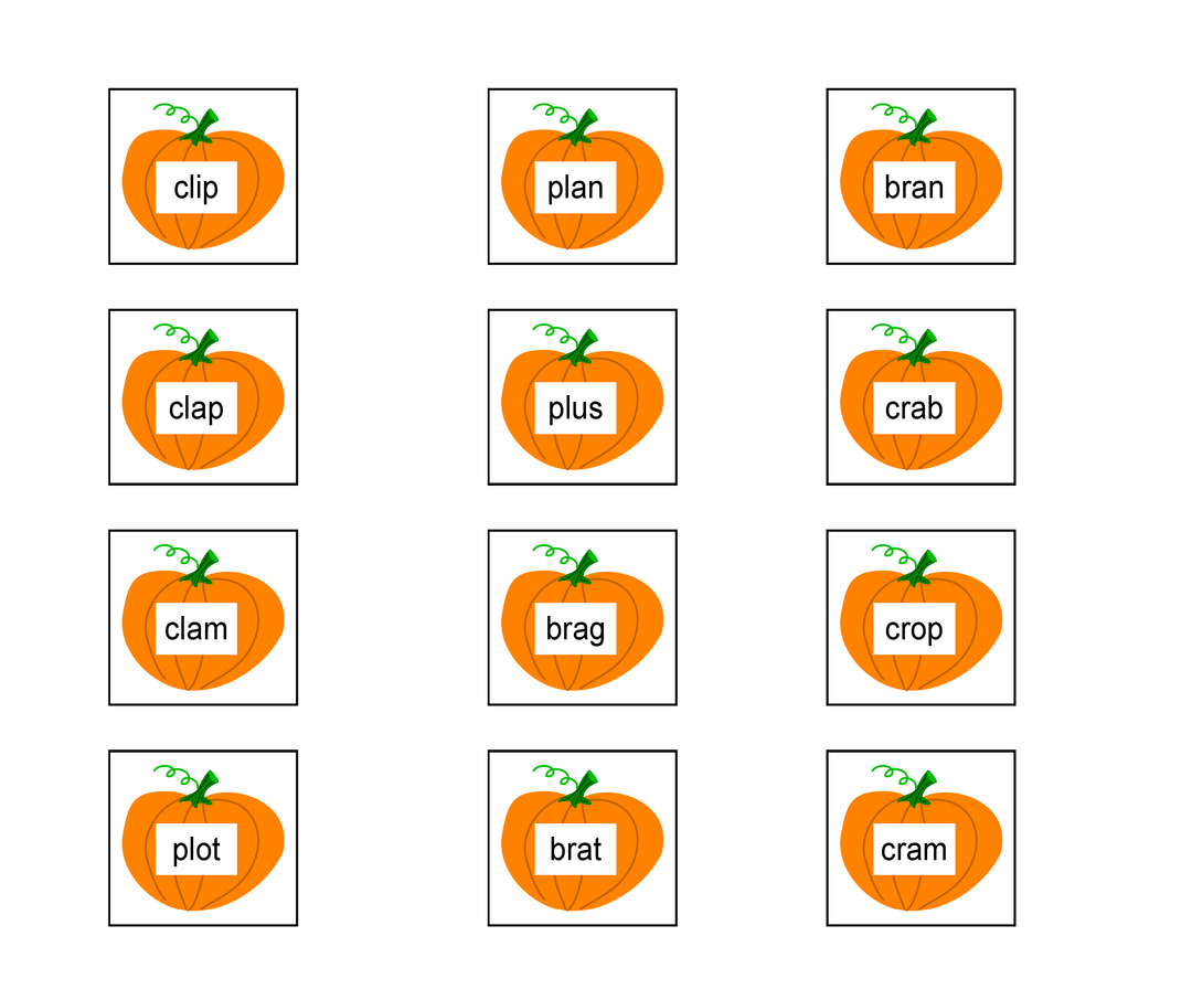 Fall Short Vowel, Consonant Blend, and Long Vowel Sorts