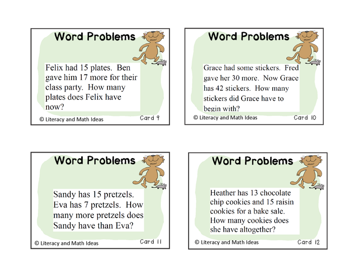 Guided Math Word Problems: Adding and Subtracting Smaller Numbers