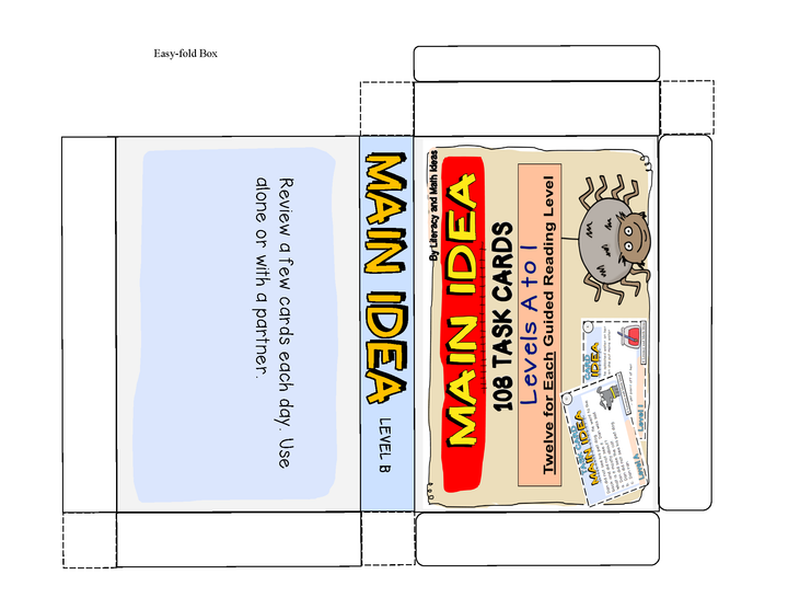 Main Idea Task Cards & Printable Reading (Levels A-I)